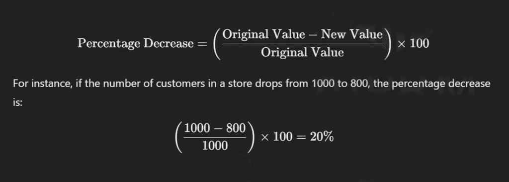 how to calculate when percentage decrease