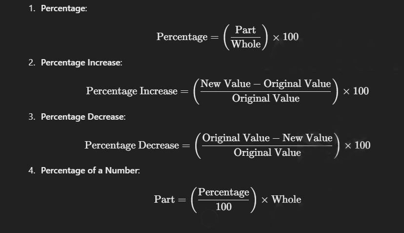 common percentage formulas