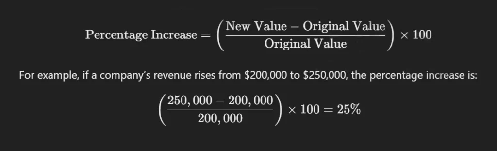 when number increase how to calculate percentage