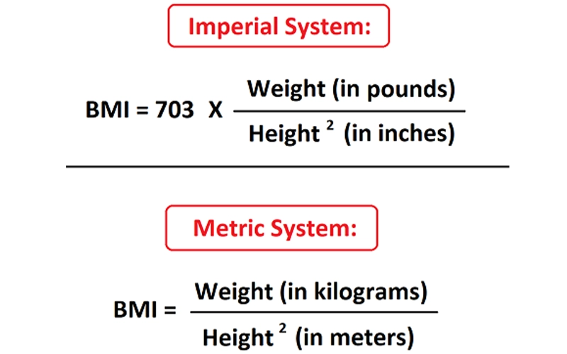 BMI measuring formulas